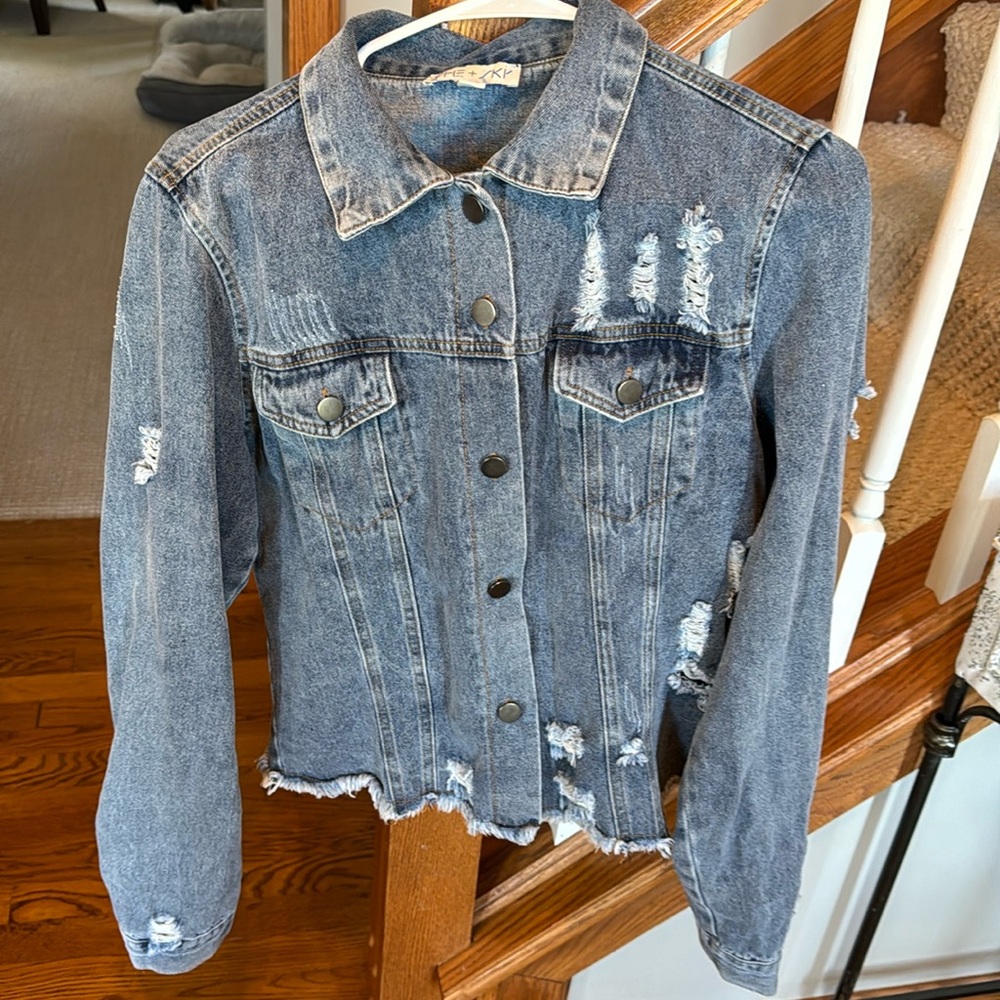 She +Sky Jean jacket size large